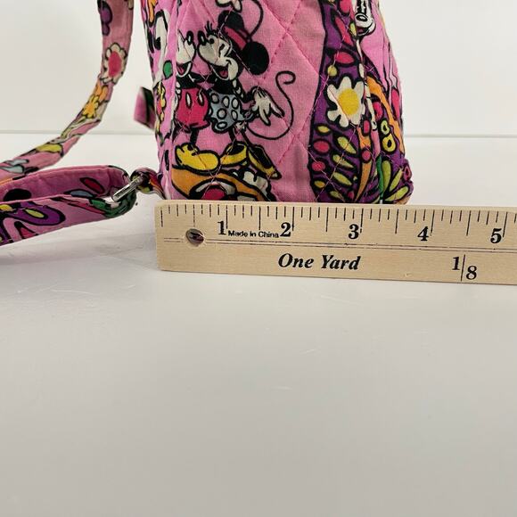 Disney Vera Bradley Mousing Around Mickey Minnie Flap Backpack Pink Floral - Picture 15 of 15